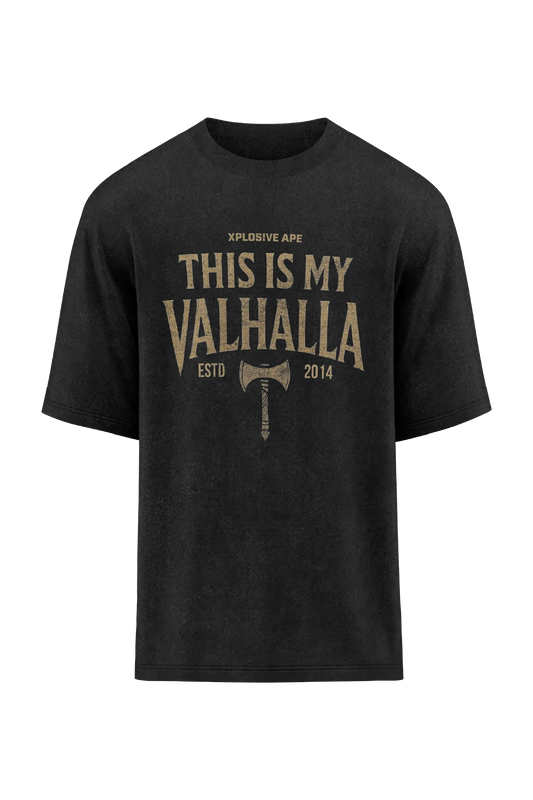 XAPE My Valhalla Oversized Tee - Acid Wash Black