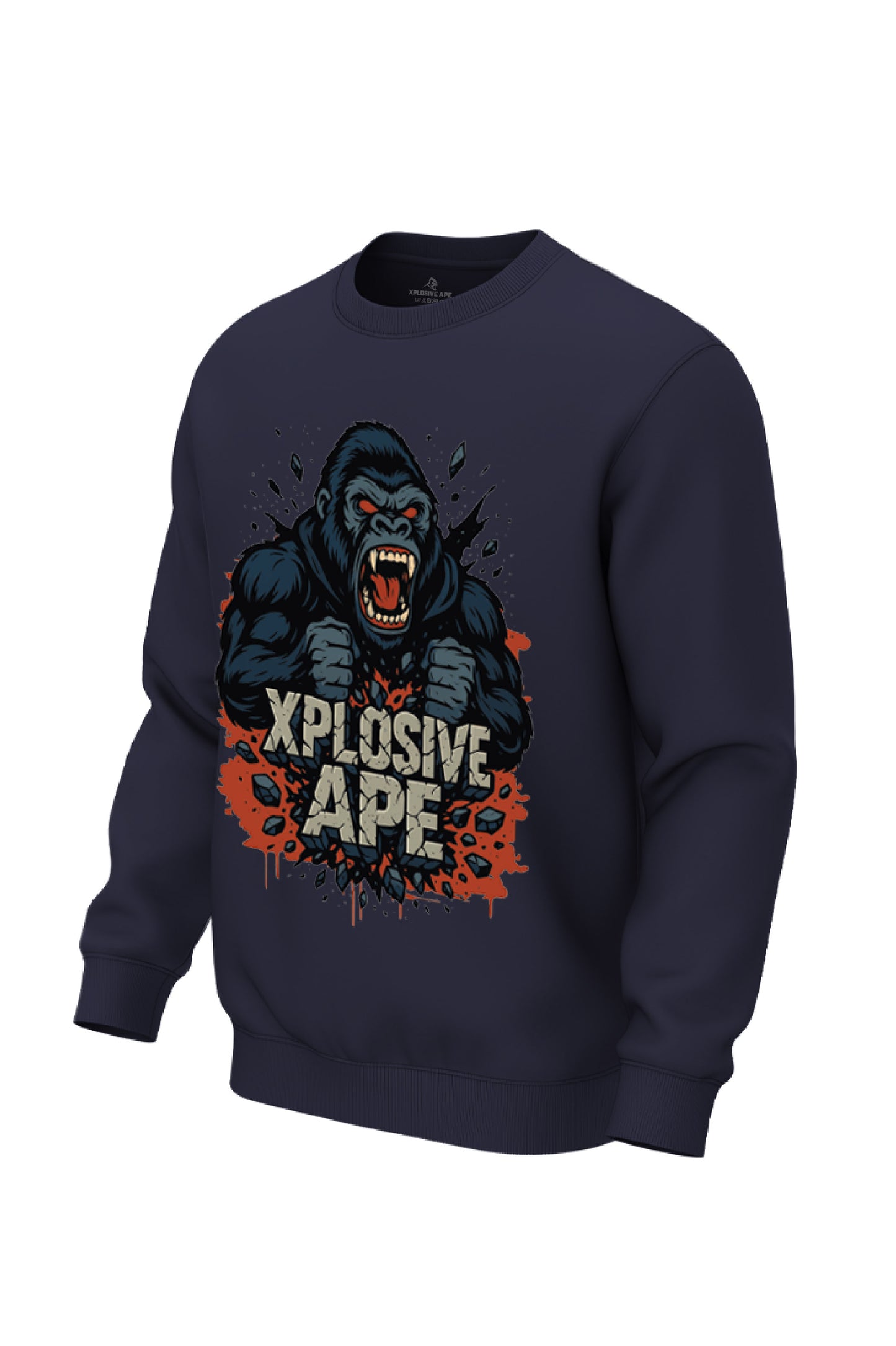 XAPE Ape Smash Sweatshirt - Navy