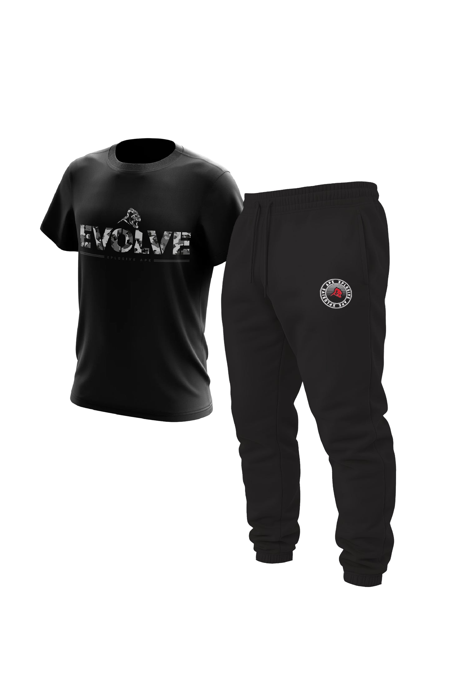 XAPE Evolve Camo Tee & Venus Joggers Combo - Black