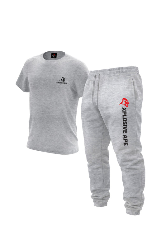 XAPE Essential Tee & Originals Joggers Combo - Sports Grey