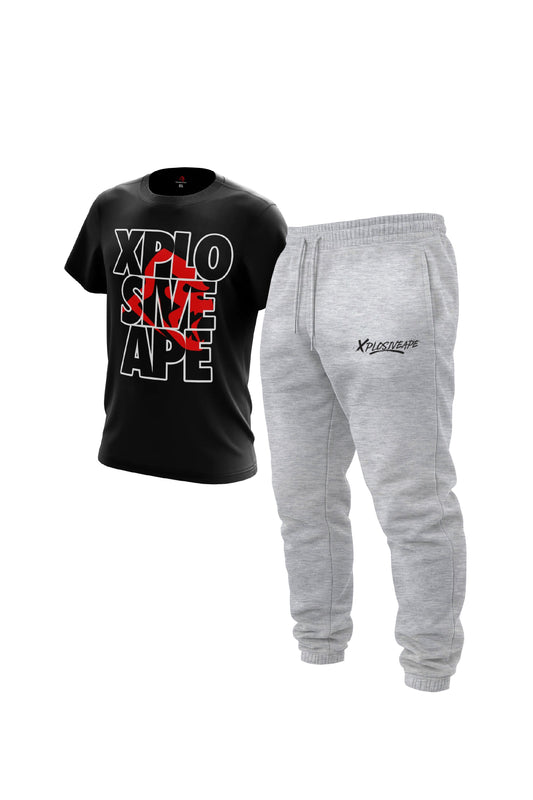 XAPE Watcher Tee & Desolate Joggers Combo - Black/Grey