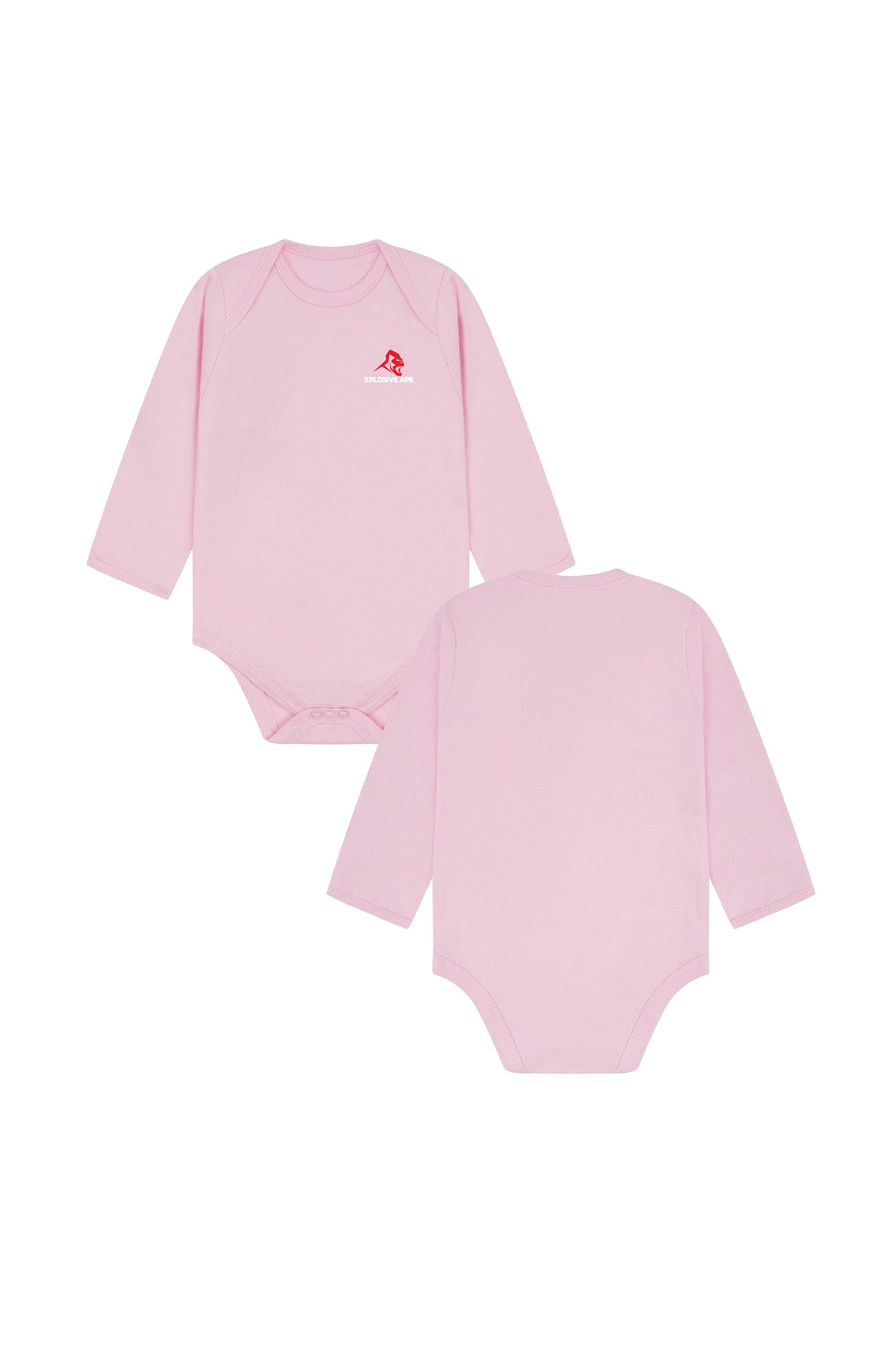 Little Apes Classic Baby Long Sleeve Body Suit - Light Pink