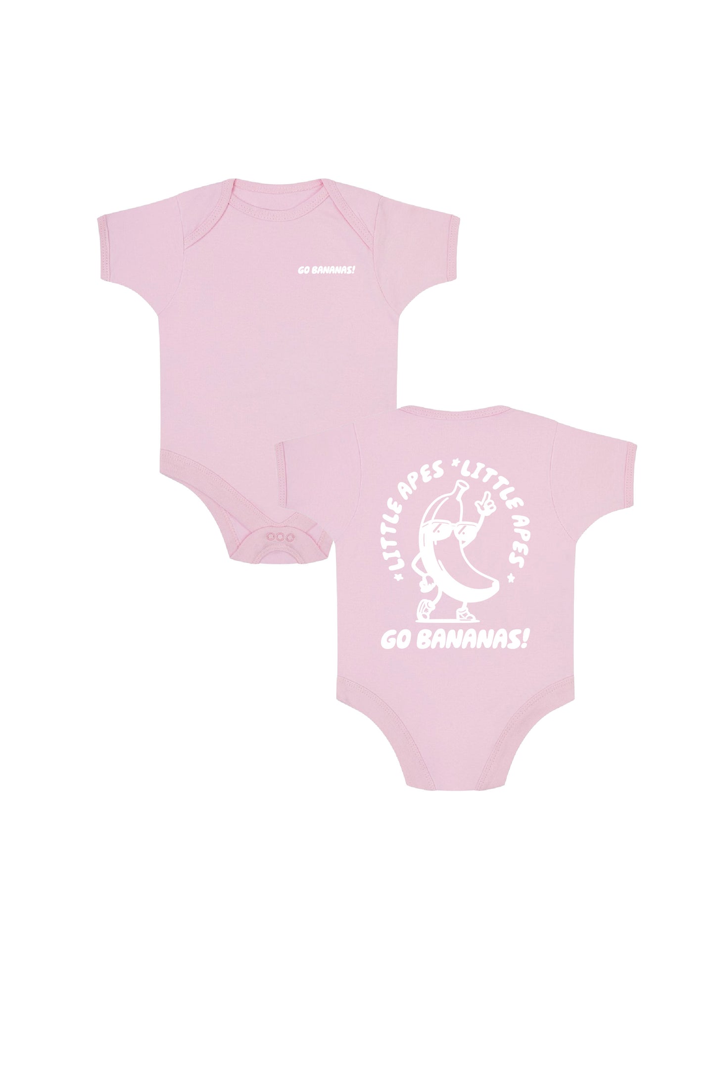 Little Apes Go Bananas Baby Body Suit - Light Pink