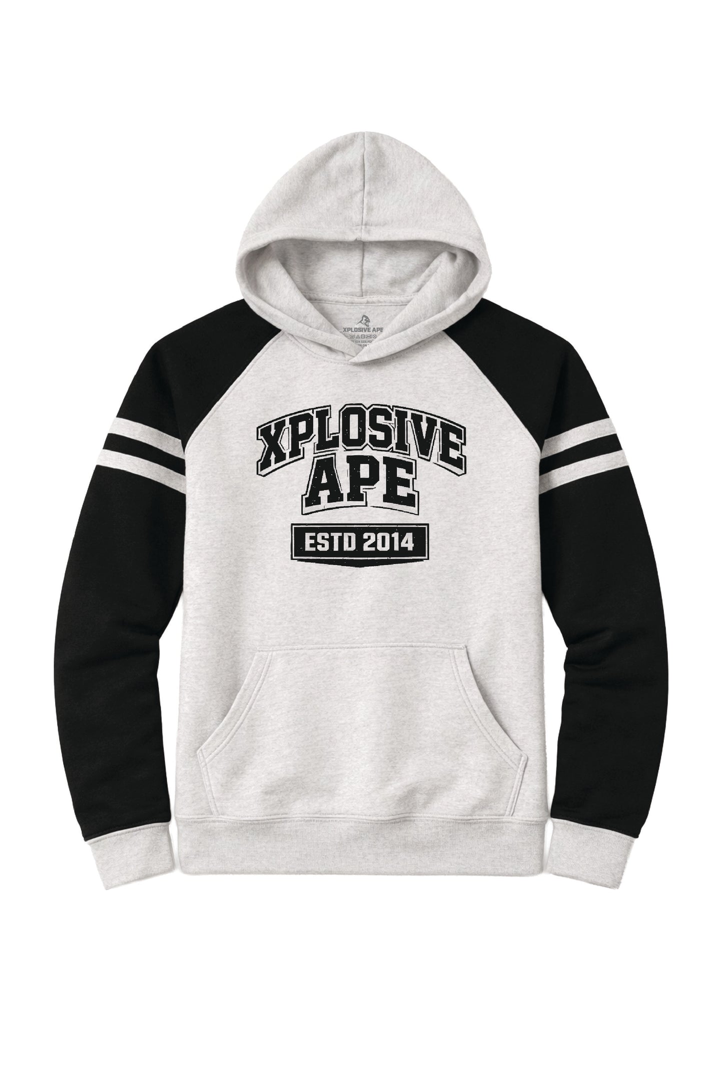 XAPE Classic Block Raglan Hoodie - Oatmeal Heather/Black