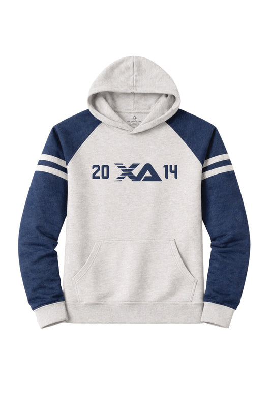 XAPE Blockline Raglan Hoodie - Oatmeal Heather/Indigo