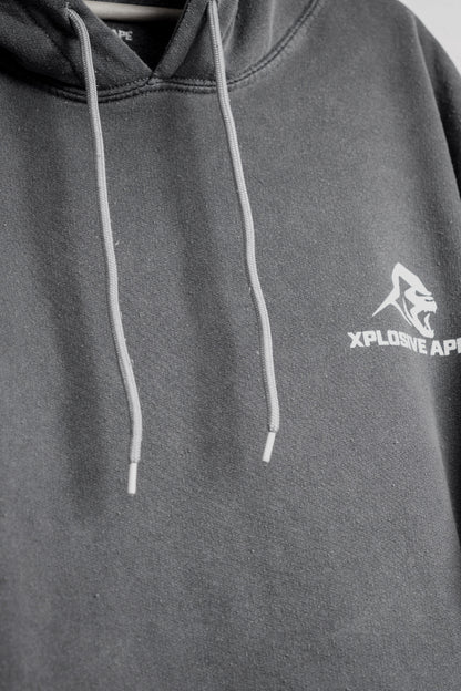 XAPE Vintage Wash String Hoodie - Charcoal