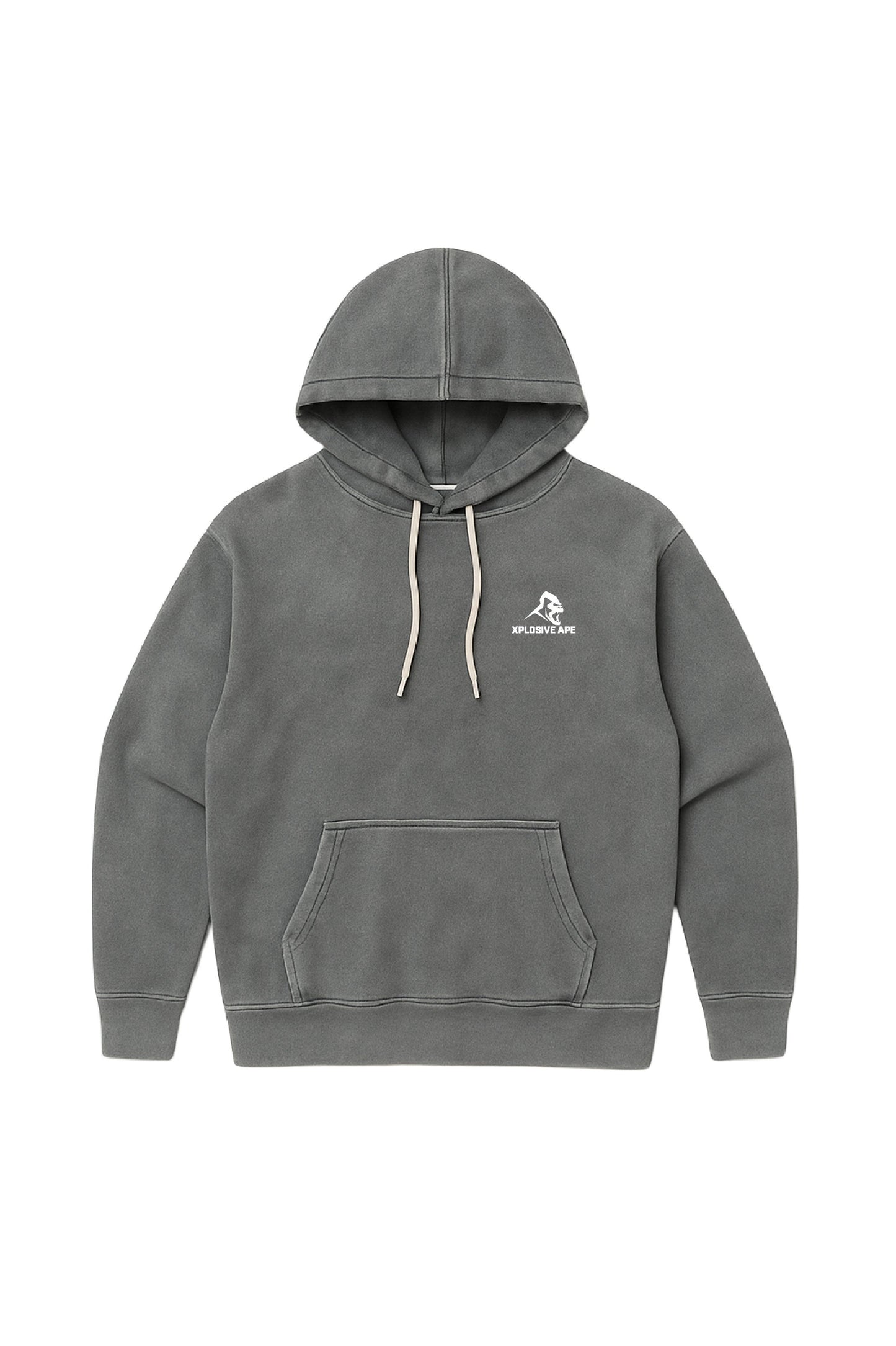 XAPE Vintage Wash String Hoodie - Charcoal