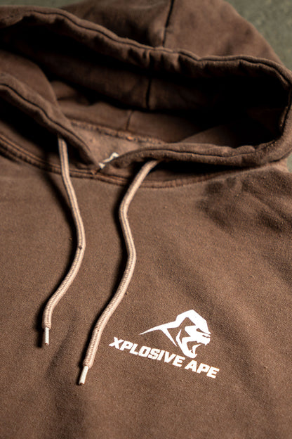 XAPE Vintage Wash String Hoodie - Brown